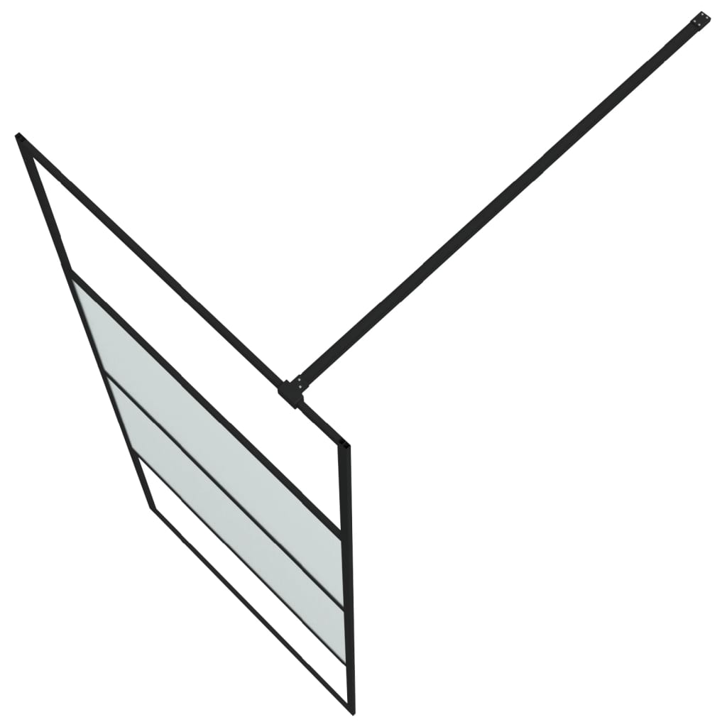Inloopdouchewand 80x195 cm halfmat ESG-glas zwart is nu te koop bij PeponiXL, paradijselijk wonen!