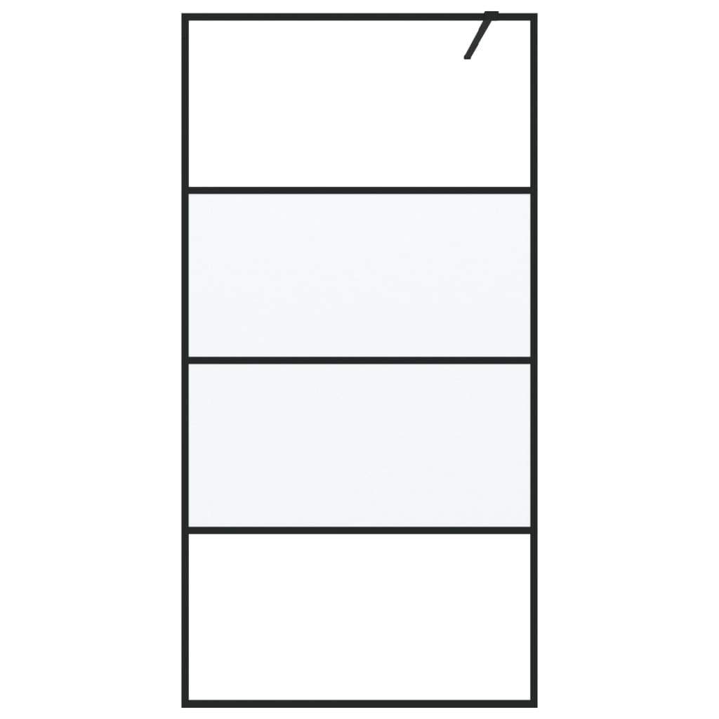Inloopdouchewand 100x195 cm halfmat ESG-glas zwart is nu te koop bij PeponiXL, paradijselijk wonen!