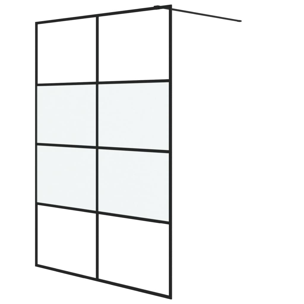 Inloopdouchewand 140x195 cm halfmat ESG-glas zwart is nu te koop bij PeponiXL, paradijselijk wonen!