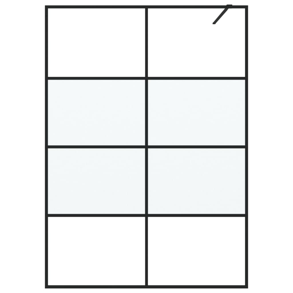 Inloopdouchewand 140x195 cm halfmat ESG-glas zwart is nu te koop bij PeponiXL, paradijselijk wonen!