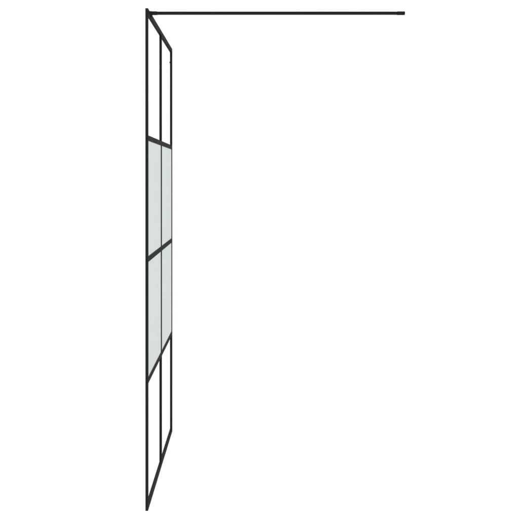 Inloopdouchewand 140x195 cm halfmat ESG-glas zwart is nu te koop bij PeponiXL, paradijselijk wonen!