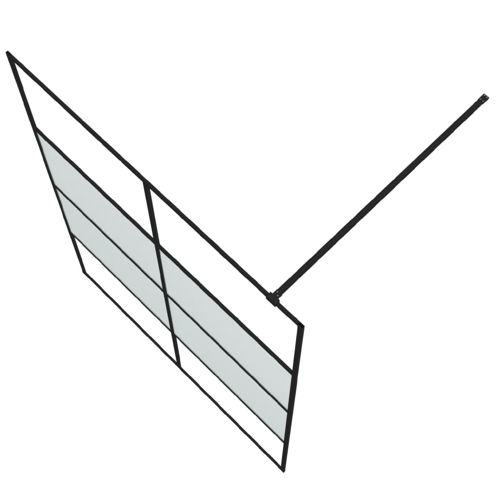 Inloopdouchewand 140x195 cm halfmat ESG-glas zwart is nu te koop bij PeponiXL, paradijselijk wonen!