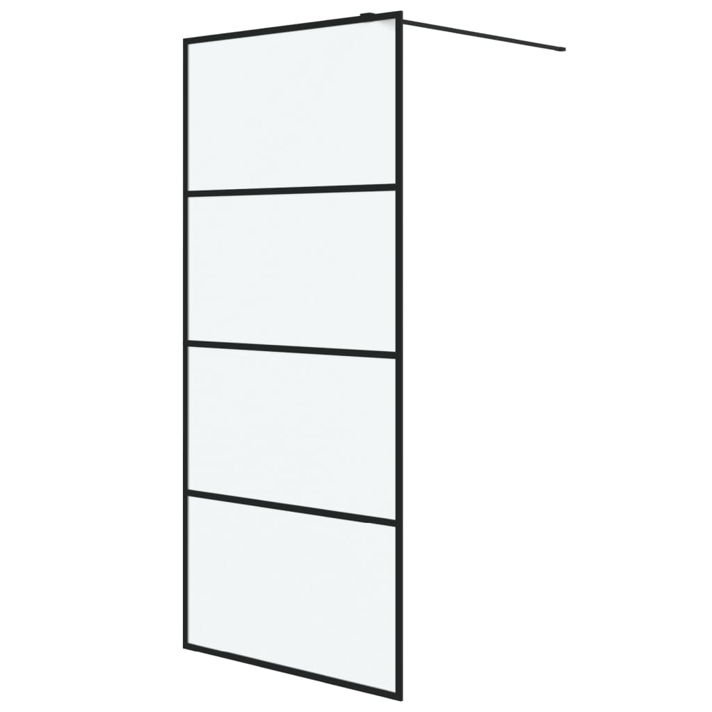 Inloopdouchewand 90x195 cm mat ESG-glas zwart is nu te koop bij PeponiXL, paradijselijk wonen!