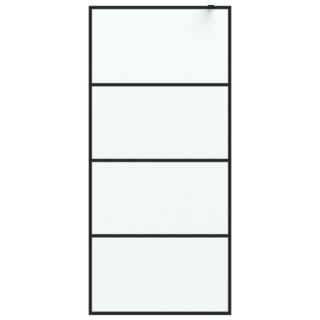 Inloopdouchewand 90x195 cm mat ESG-glas zwart is nu te koop bij PeponiXL, paradijselijk wonen!