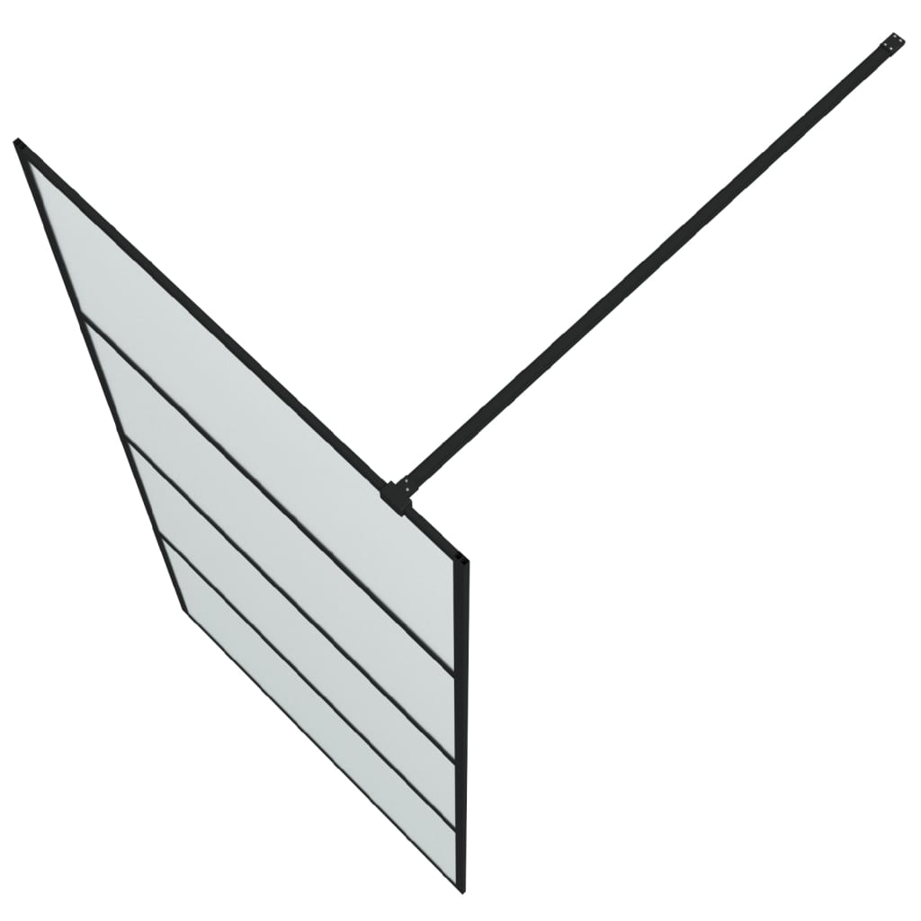 Inloopdouchewand 90x195 cm mat ESG-glas zwart is nu te koop bij PeponiXL, paradijselijk wonen!