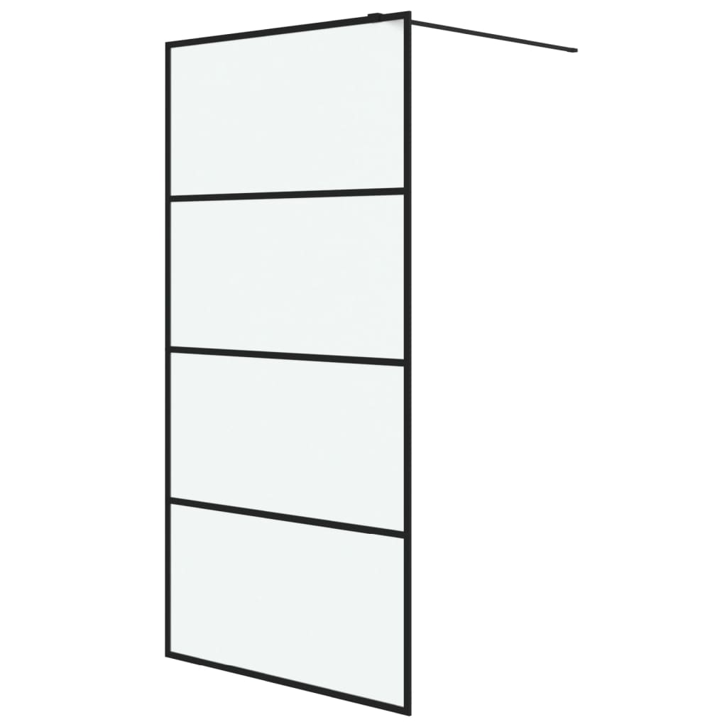 Inloopdouchewand 100x195 cm mat ESG-glas zwart is nu te koop bij PeponiXL, paradijselijk wonen!
