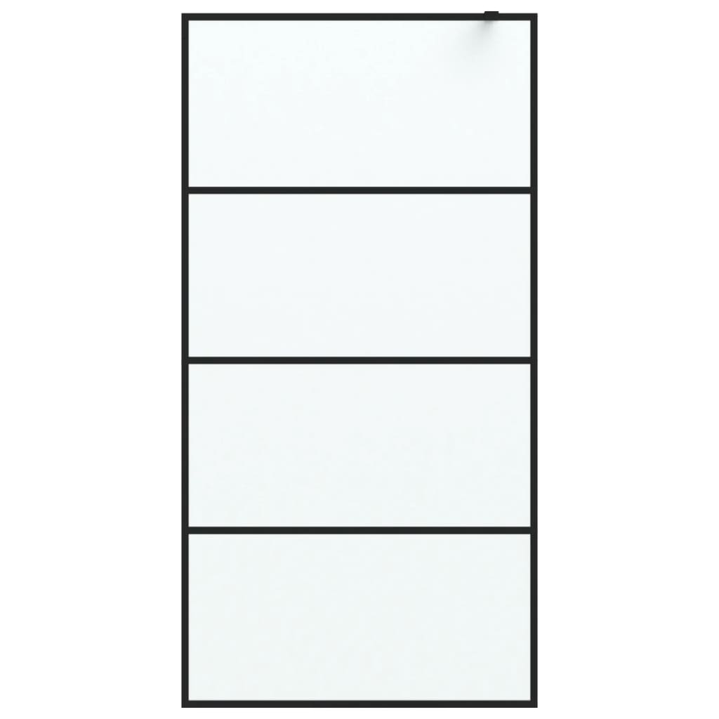Inloopdouchewand 100x195 cm mat ESG-glas zwart is nu te koop bij PeponiXL, paradijselijk wonen!