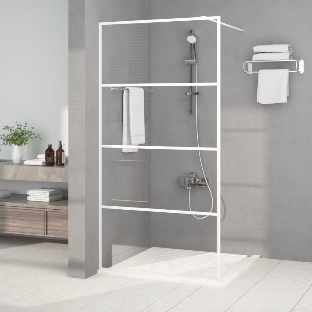 Inloopdouchewand 100x195 cm transparant ESG-glas wit is nu te koop bij PeponiXL, paradijselijk wonen!