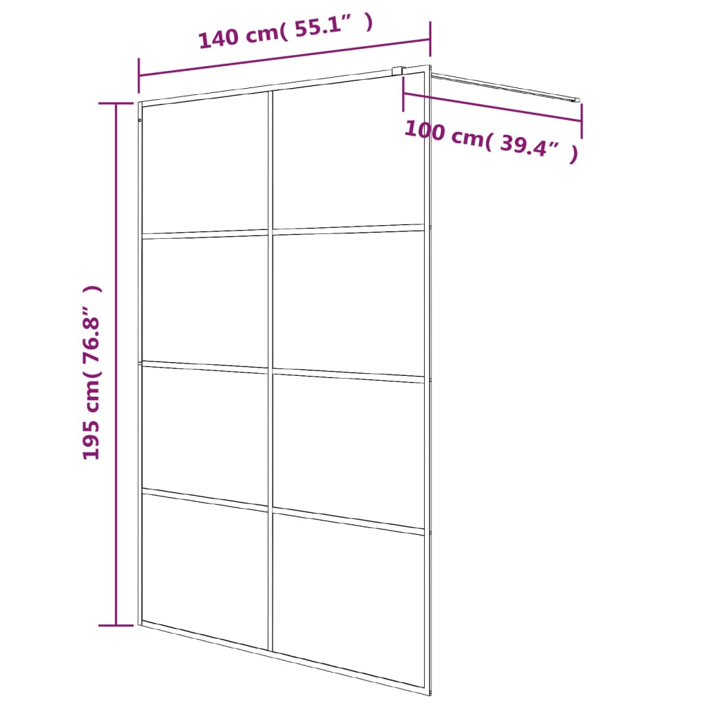 Inloopdouchewand 140x195 cm transparant ESG-glas wit is nu te koop bij PeponiXL, paradijselijk wonen!