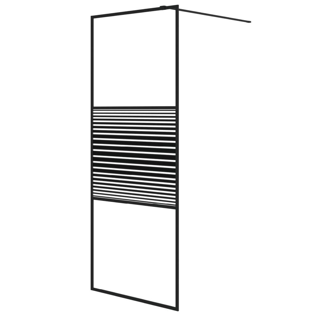 Inloopdouchewand 80x195 cm transparant ESG-glas zwart is nu te koop bij PeponiXL, paradijselijk wonen!