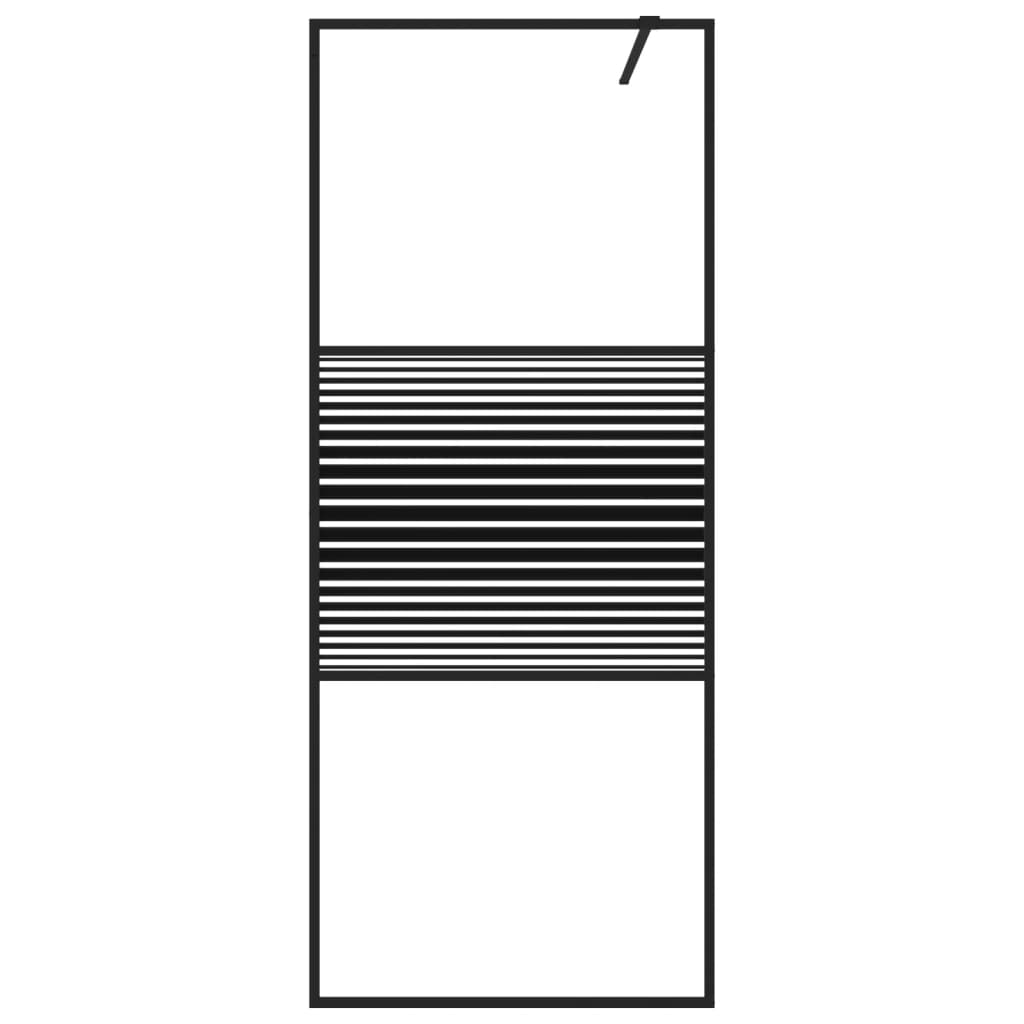Inloopdouchewand 80x195 cm transparant ESG-glas zwart is nu te koop bij PeponiXL, paradijselijk wonen!