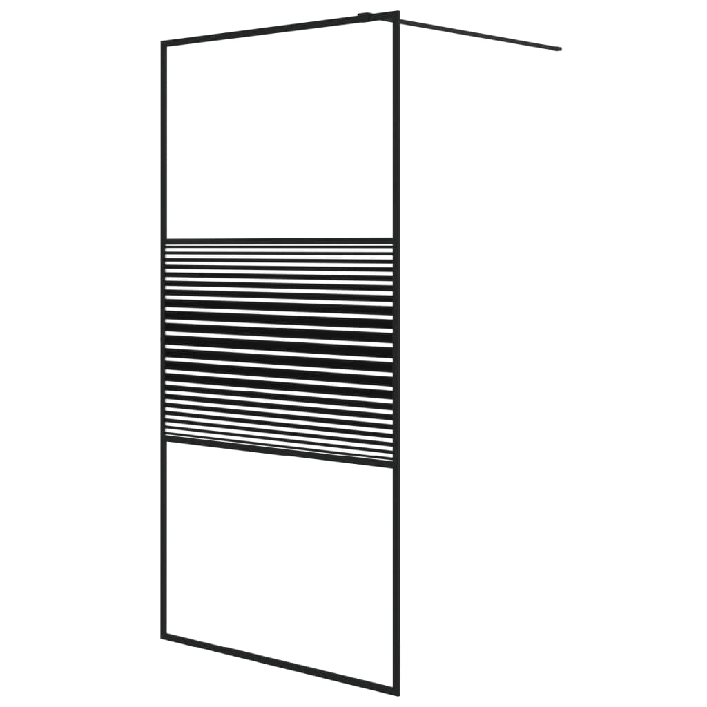 Inloopdouchewand 100x195 cm transparant ESG-glas zwart is nu te koop bij PeponiXL, paradijselijk wonen!