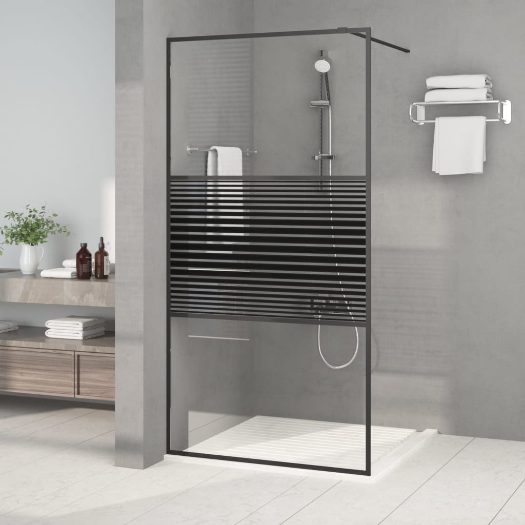 Inloopdouchewand 100x195 cm transparant ESG-glas zwart is nu te koop bij PeponiXL, paradijselijk wonen!