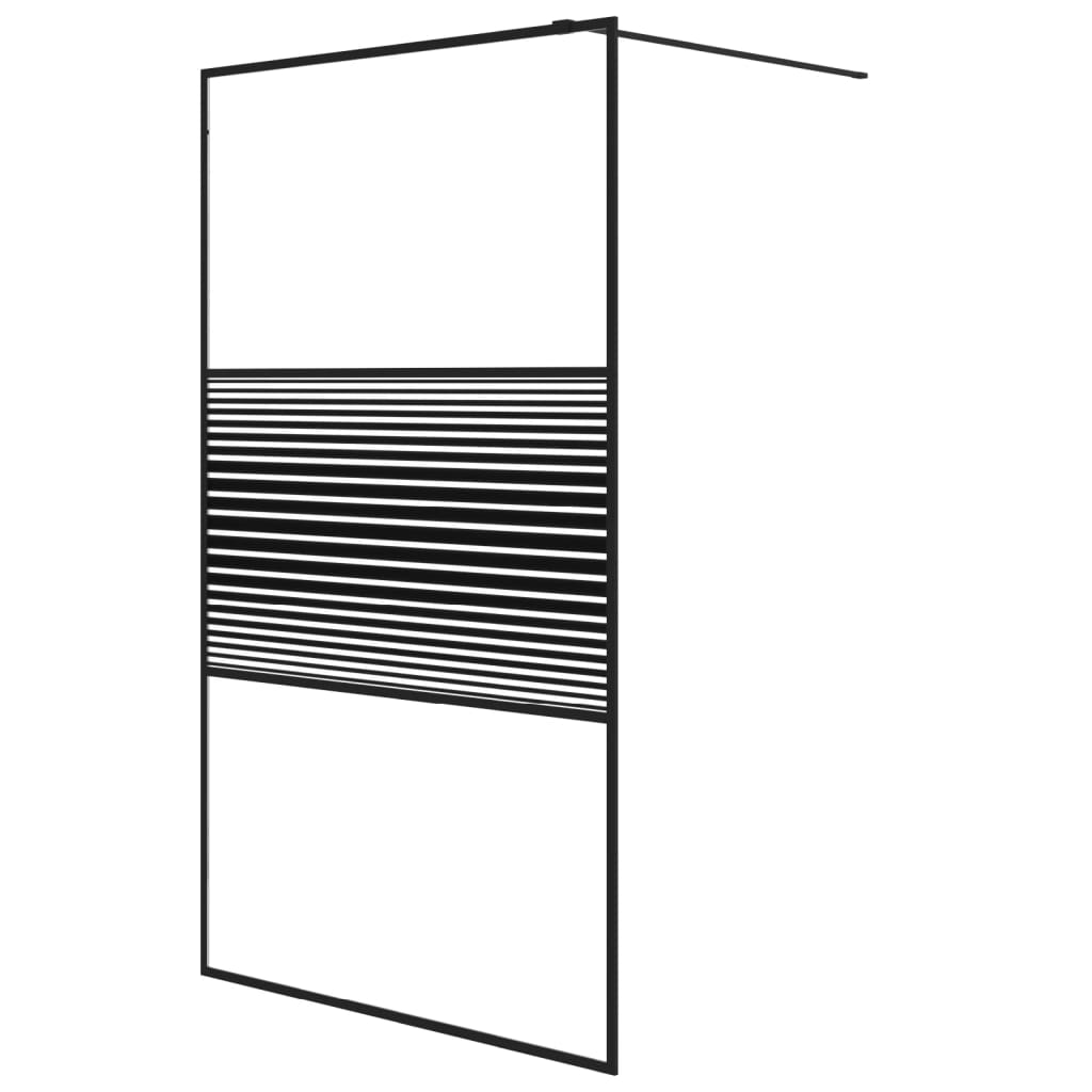Inloopdouchewand 115x195 cm transparant ESG-glas zwart is nu te koop bij PeponiXL, paradijselijk wonen!