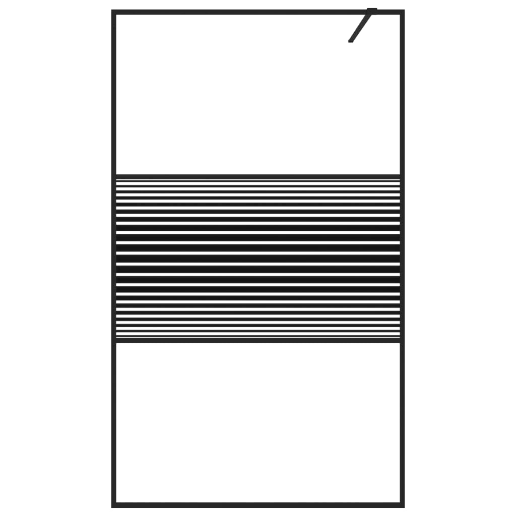 Inloopdouchewand 115x195 cm transparant ESG-glas zwart is nu te koop bij PeponiXL, paradijselijk wonen!