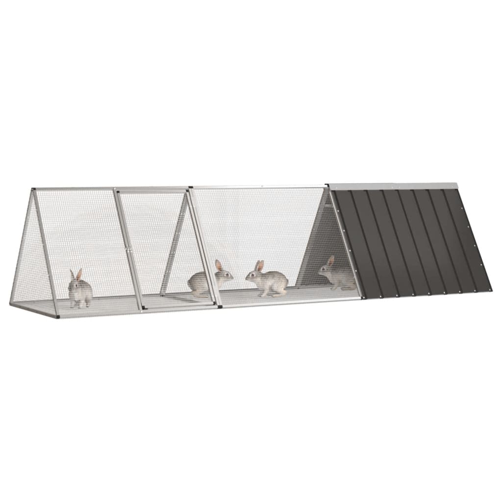 Konijnenkooi Antraciet 302,5x80,5x71 cm Gegalvaniseerd Staal is nu te koop bij PeponiXL, paradijselijk wonen!