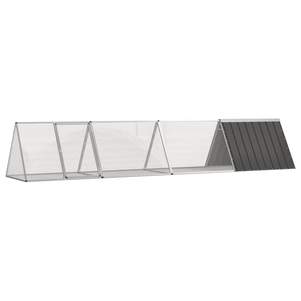 Konijnenhok 403,5x80,5x71 cm gegalvaniseerd staal antraciet is nu te koop bij PeponiXL, paradijselijk wonen!