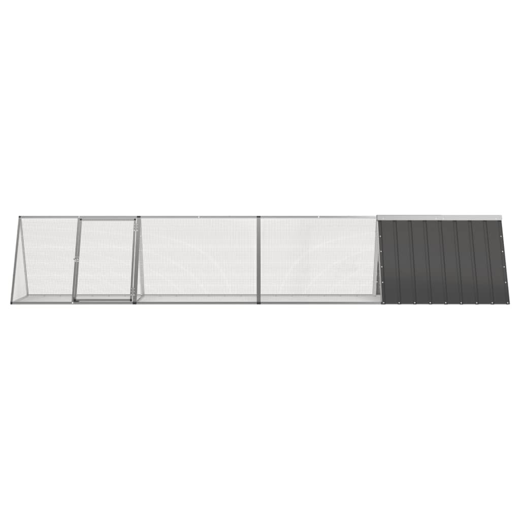 Konijnenhok 403,5x80,5x71 cm gegalvaniseerd staal antraciet is nu te koop bij PeponiXL, paradijselijk wonen!