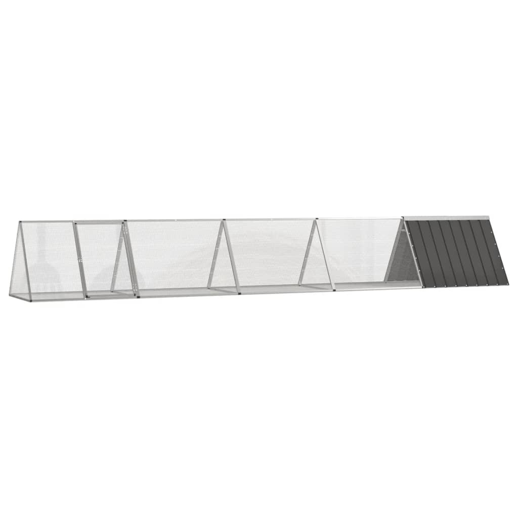 Konijnenhok 504,5x80,5x71 cm gegalvaniseerd staal antraciet is nu te koop bij PeponiXL, paradijselijk wonen!