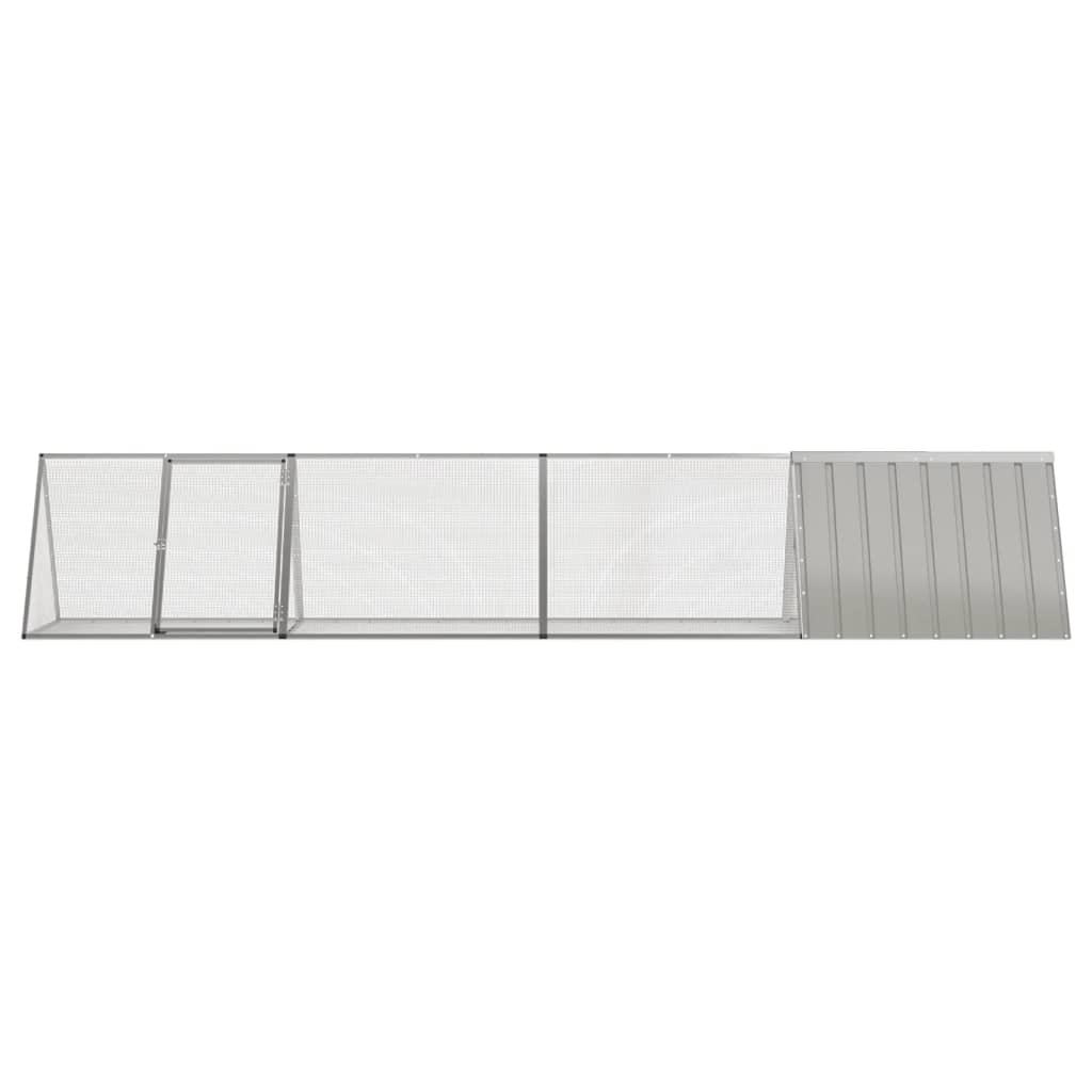 Konijnenhok 403,5x80,5x71 cm gegalvaniseerd staal grijs is nu te koop bij PeponiXL, paradijselijk wonen!