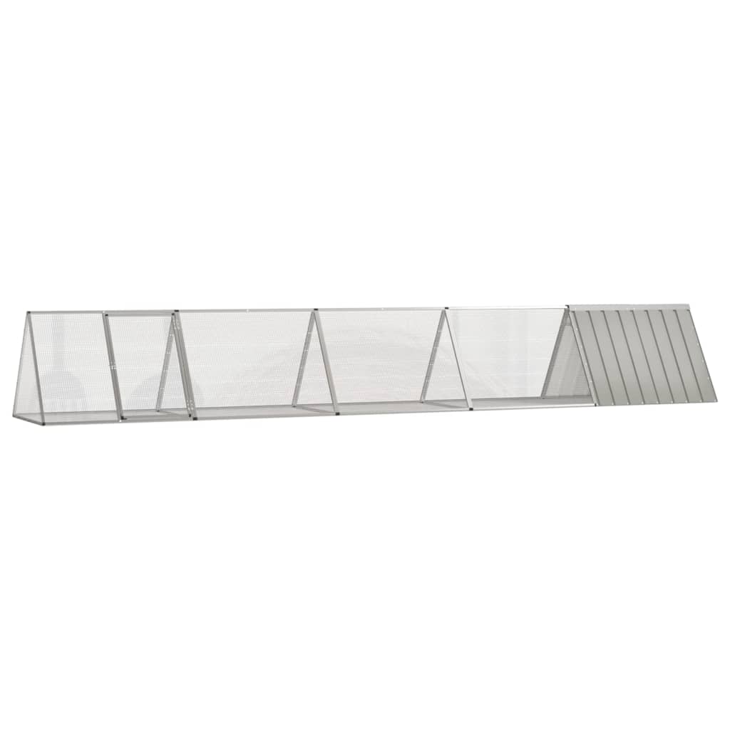 Konijnenhok 504,5x80,5x71 cm gegalvaniseerd staal grijs is nu te koop bij PeponiXL, paradijselijk wonen!