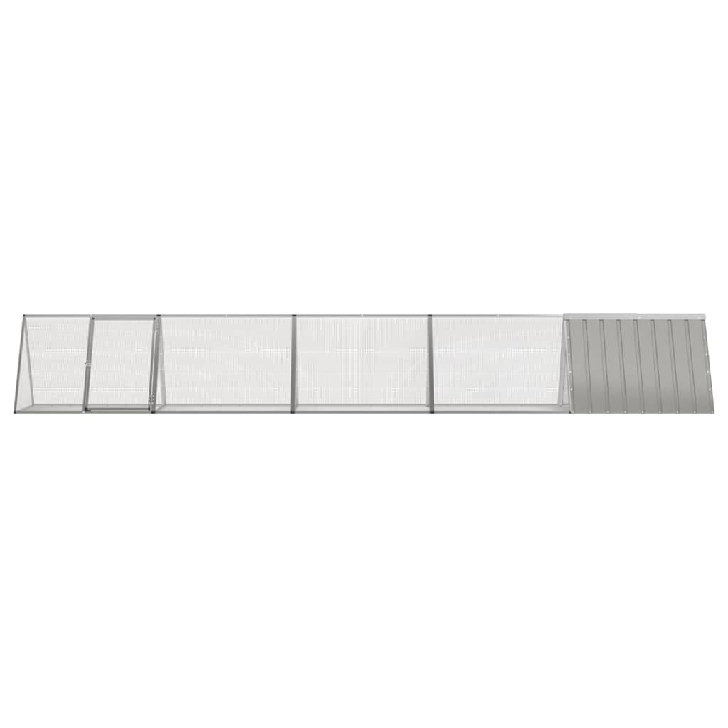Konijnenhok 504,5x80,5x71 cm gegalvaniseerd staal grijs is nu te koop bij PeponiXL, paradijselijk wonen!