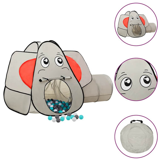 Kinderspeeltent met 250 ballen olifant 174x86x101 cm grijs is nu te koop bij PeponiXL, paradijselijk wonen!