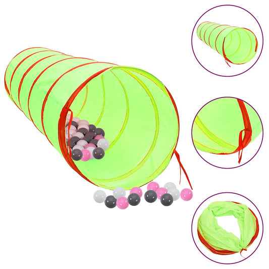 Kinderspeeltunnel met 250 ballen 175 cm polyester groen is nu te koop bij PeponiXL, paradijselijk wonen!