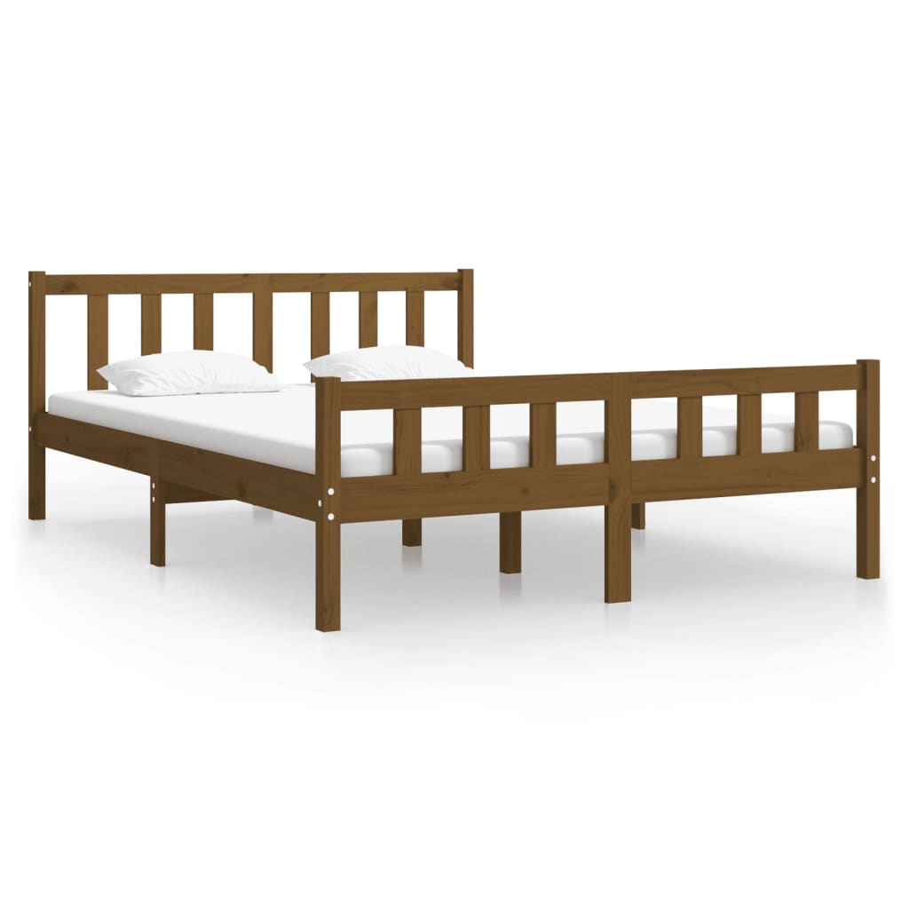 Bedframe massief hout honingbruin 120x190 cm is nu te koop bij PeponiXL, paradijselijk wonen!