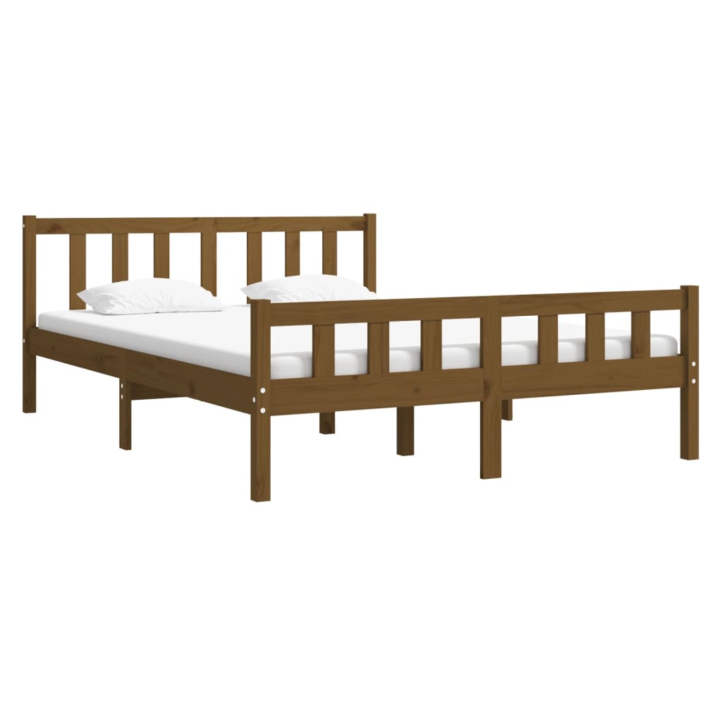 Bedframe massief hout honingbruin 120x190 cm is nu te koop bij PeponiXL, paradijselijk wonen!
