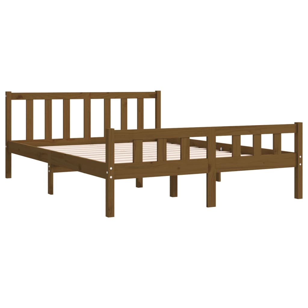 Bedframe massief hout honingbruin 120x190 cm is nu te koop bij PeponiXL, paradijselijk wonen!