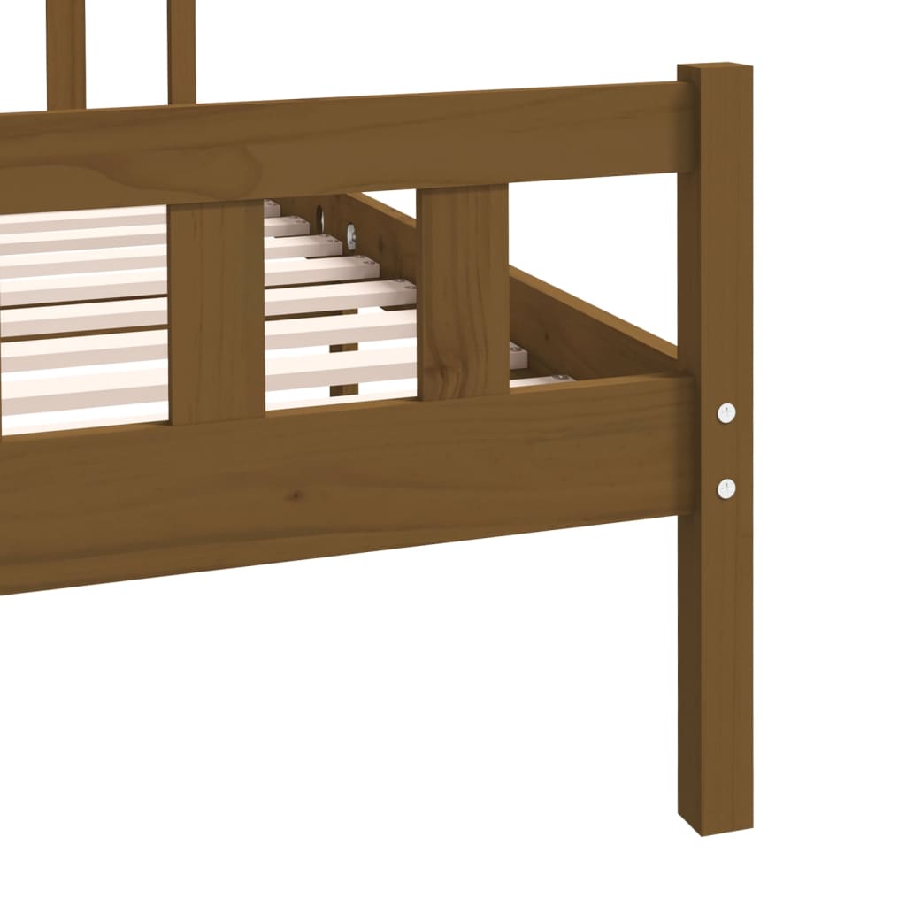 Bedframe massief hout honingbruin 120x190 cm is nu te koop bij PeponiXL, paradijselijk wonen!