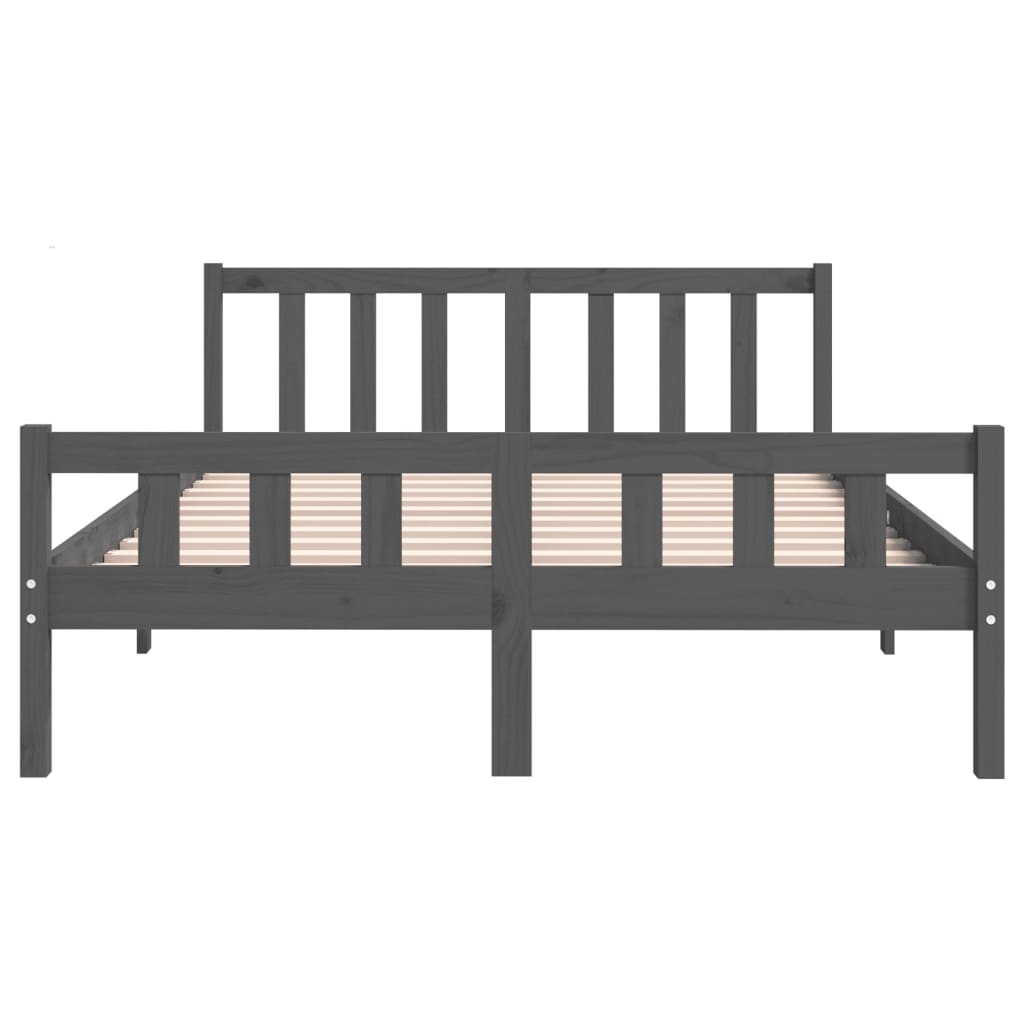 Bedframe massief hout grijs 140x190 cm is nu te koop bij PeponiXL, paradijselijk wonen!