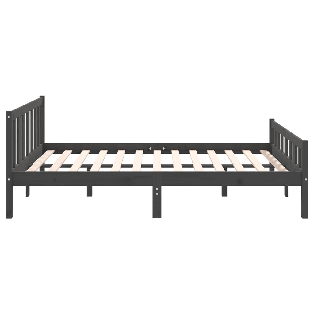 Bedframe massief hout grijs 140x190 cm is nu te koop bij PeponiXL, paradijselijk wonen!