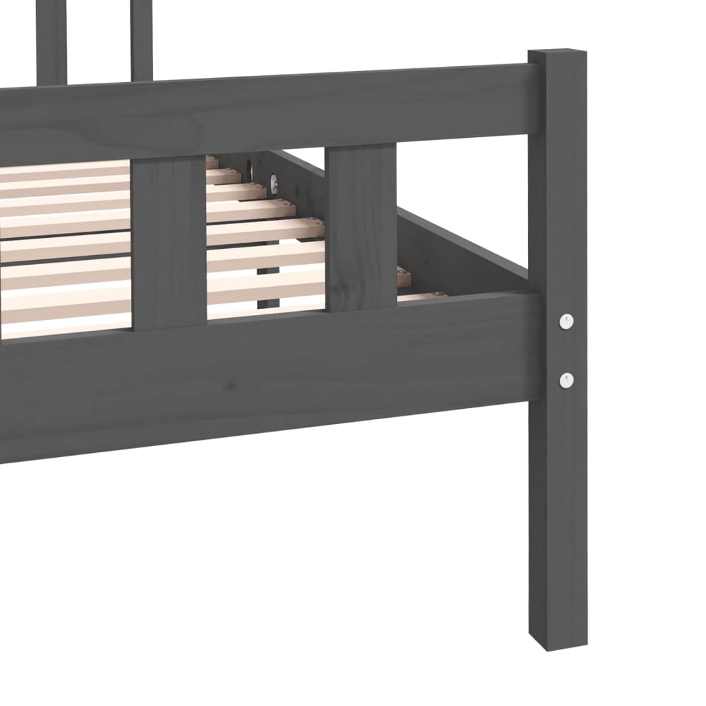 Bedframe massief hout grijs 140x190 cm is nu te koop bij PeponiXL, paradijselijk wonen!