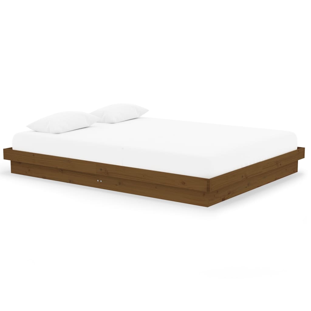 Bedframe massief hout honingbruin 150x200 cm