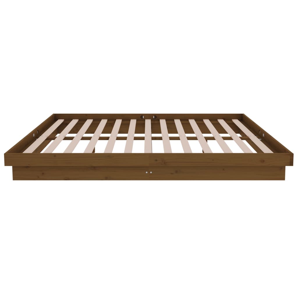Bedframe massief hout honingbruin 150x200 cm