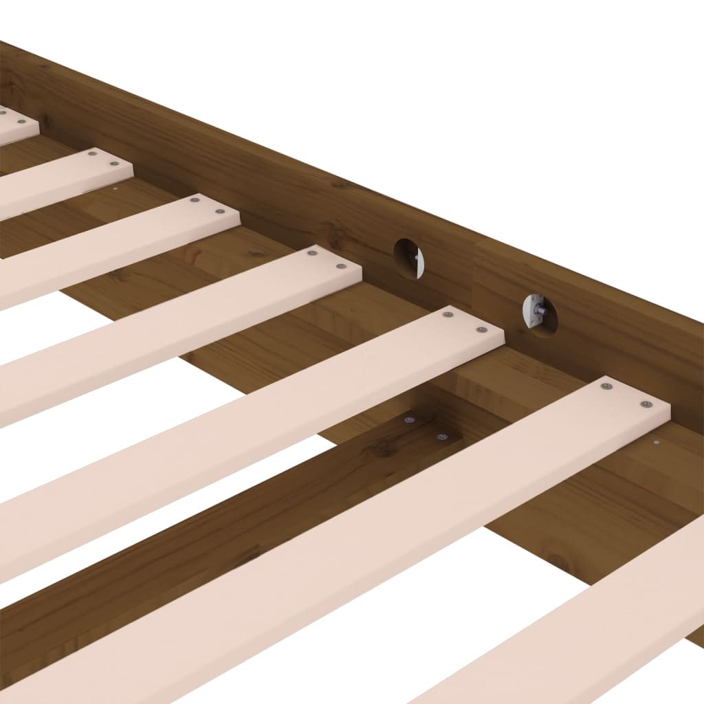 Bedframe massief hout honingbruin 150x200 cm