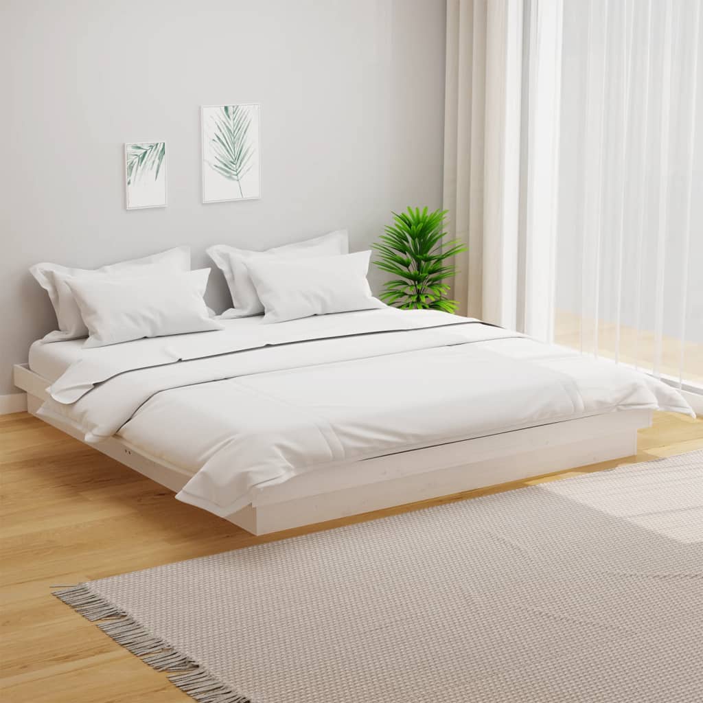 Bedframe massief hout wit 160x200 cm is nu te koop bij PeponiXL, paradijselijk wonen!