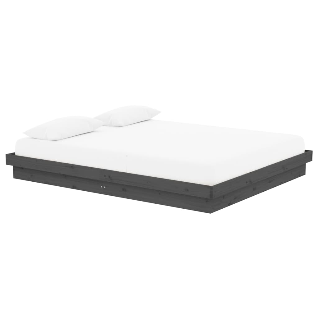 Bedframe massief hout grijs 160x200 cm