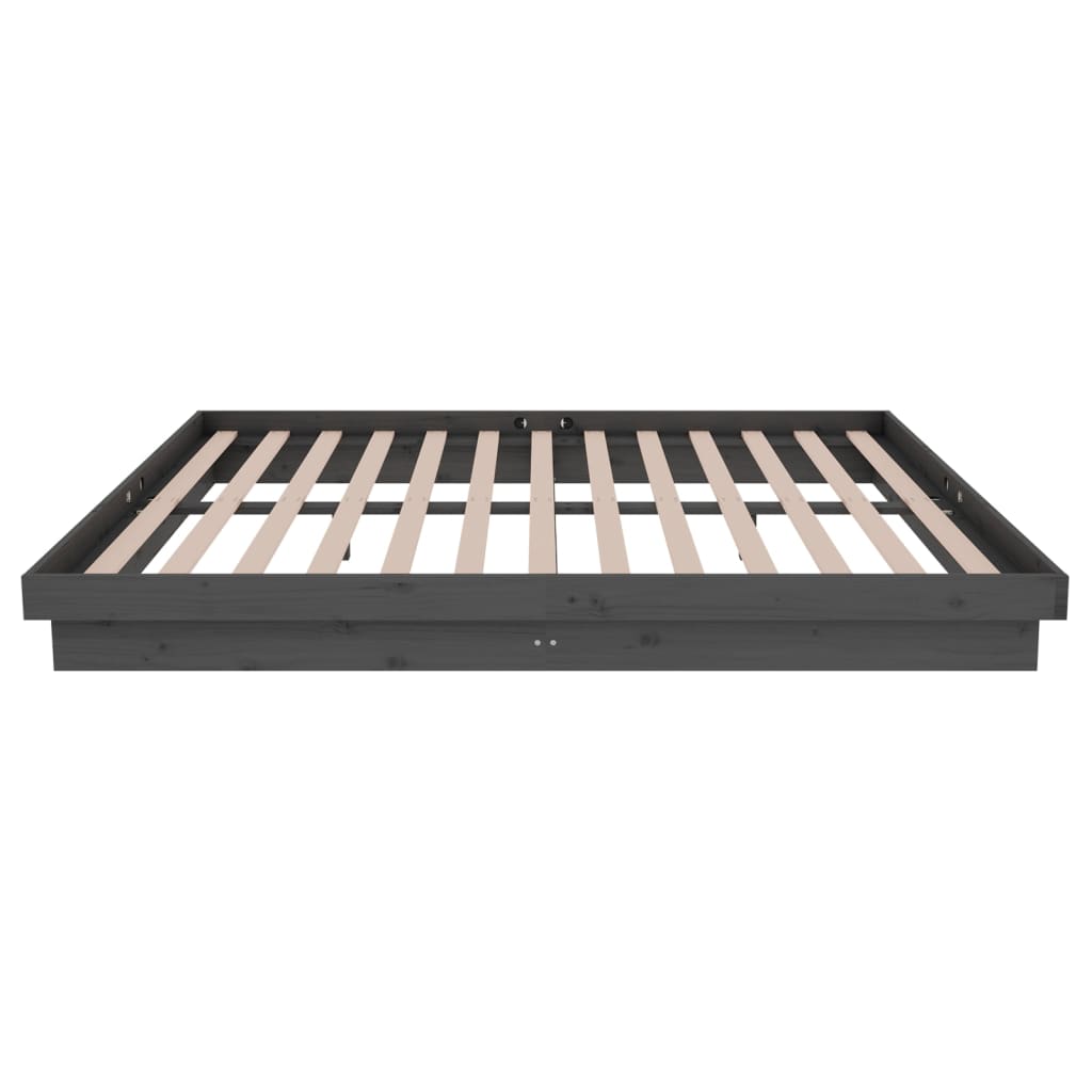 Bedframe massief hout grijs 160x200 cm