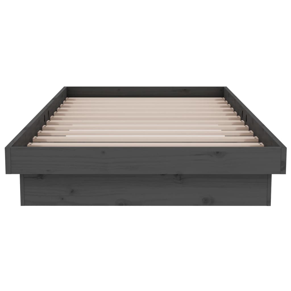 Bedframe massief hout grijs 90x190 cm