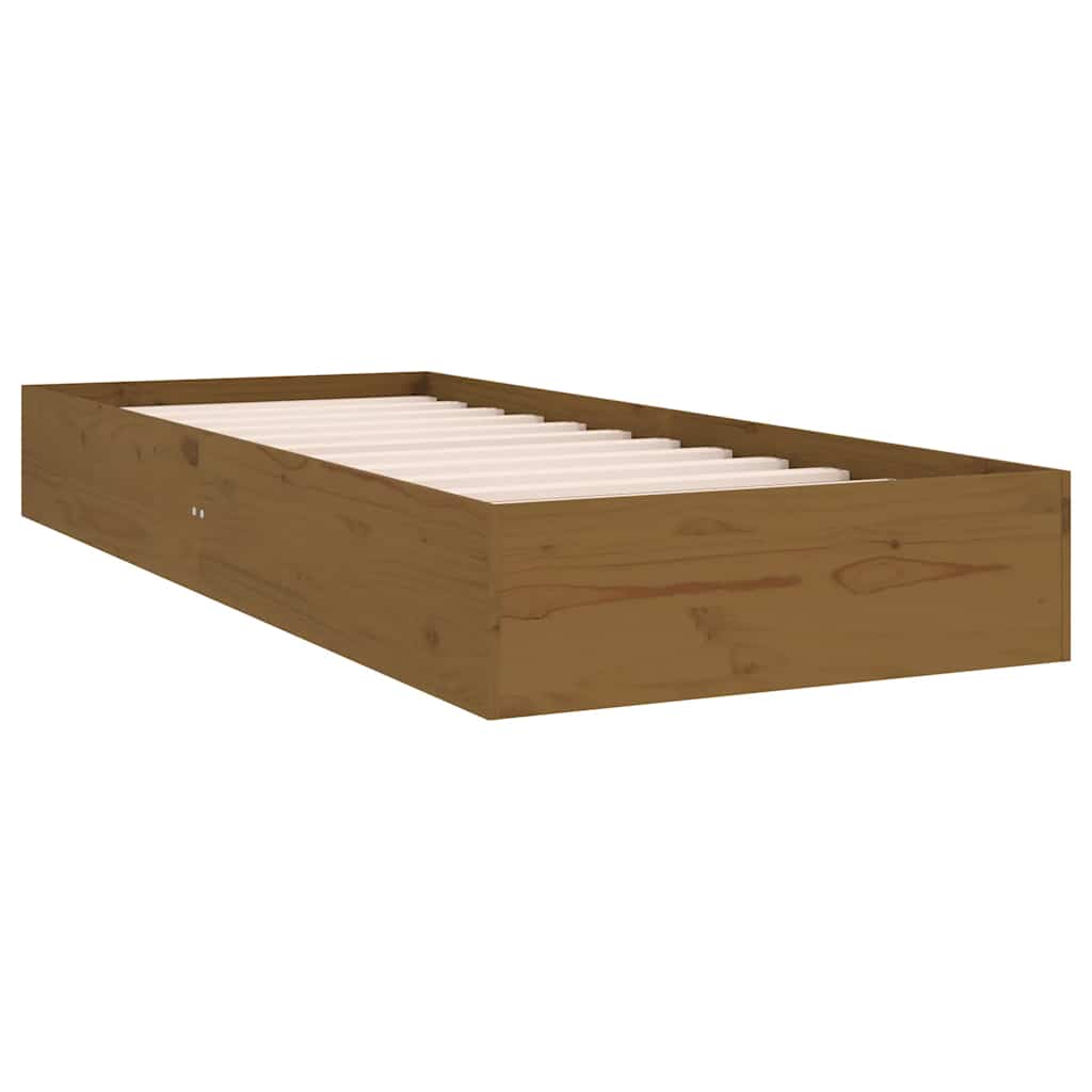 Bedframe massief hout honingbruin 75x190 cm is nu te koop bij PeponiXL, paradijselijk wonen!