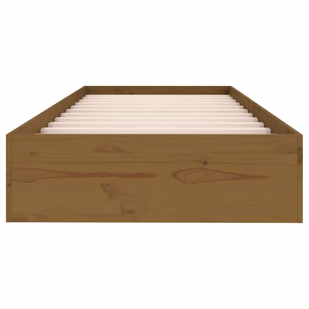 Bedframe massief hout honingbruin 75x190 cm is nu te koop bij PeponiXL, paradijselijk wonen!