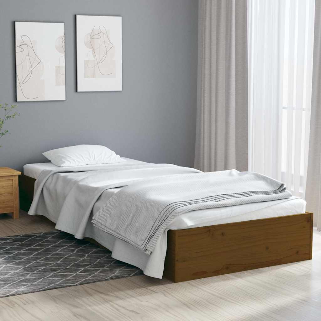 Bedframe massief hout honingbruin 75x190 cm is nu te koop bij PeponiXL, paradijselijk wonen!