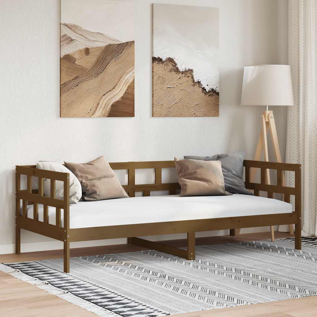 Slaapbank massief grenenhout honingbruin 80x200 cm is nu te koop bij PeponiXL, paradijselijk wonen!