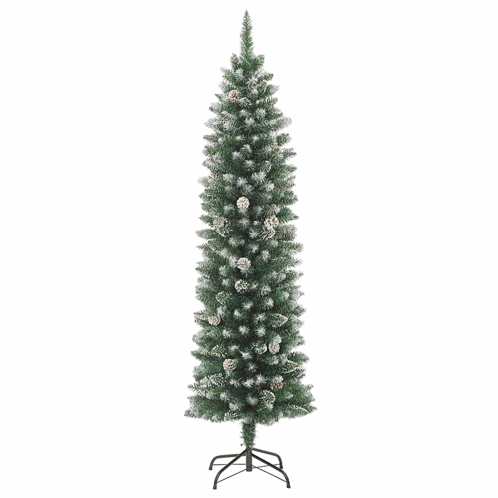 Kunstkerstboom smal met standaard 180 cm PVC is nu te koop bij PeponiXL, paradijselijk wonen!