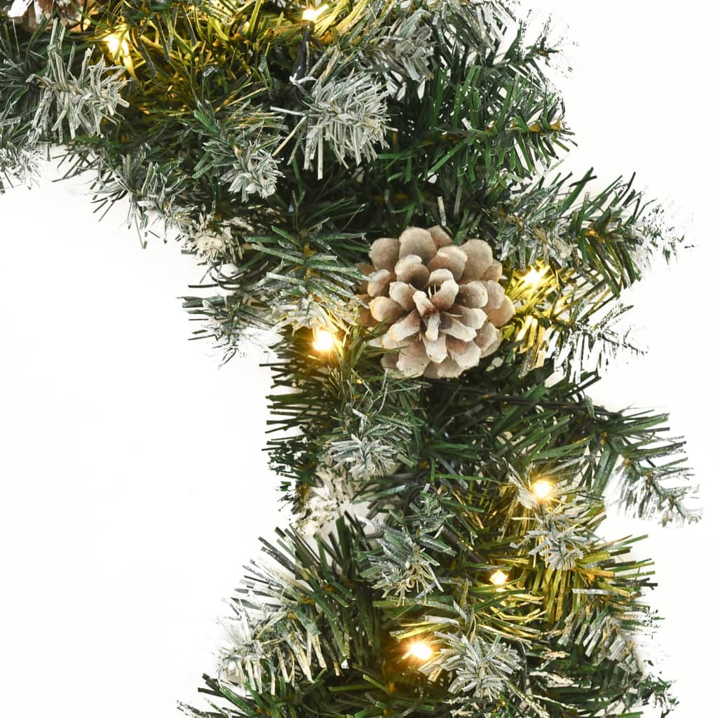 Kerstkrans met LED-lampjes 60 cm PVC groen is nu te koop bij PeponiXL, paradijselijk wonen!
