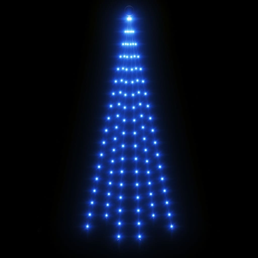 Vlaggenmast kerstboom 108 LED's blauw 180 cm is nu te koop bij PeponiXL, paradijselijk wonen!