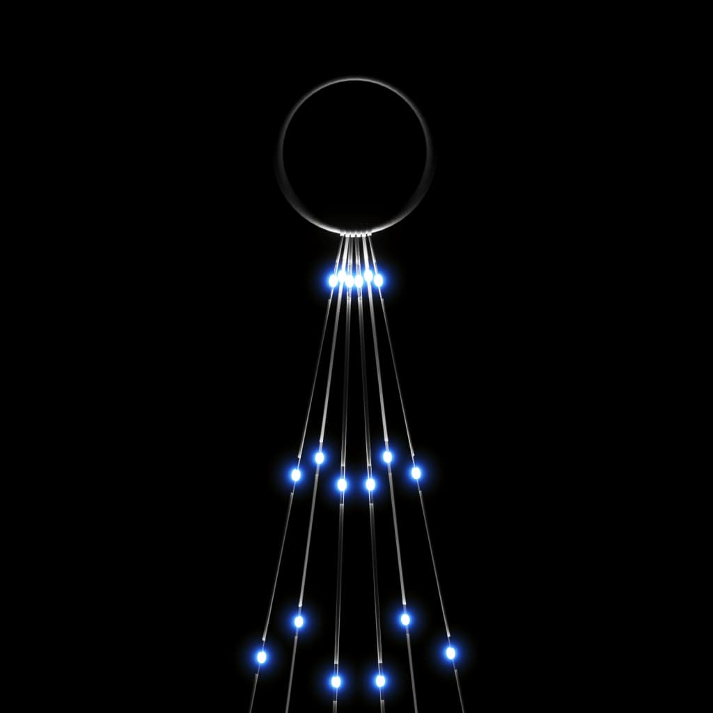 Vlaggenmast kerstboom 108 LED's blauw 180 cm is nu te koop bij PeponiXL, paradijselijk wonen!